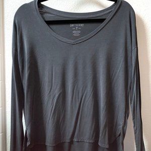 gray high/low american eagle long sleeve
